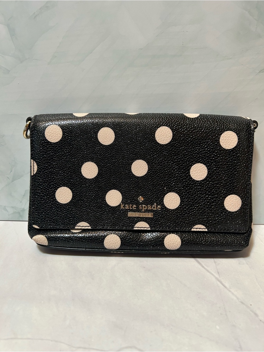 kate spade Black & Cream Polka Dot Clutch